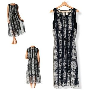 Kenneth Cole New York Dress Black Geometric Print A-Line Dress Size XS